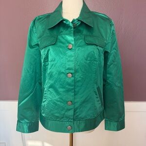 Chicos Green Shiny Jacket